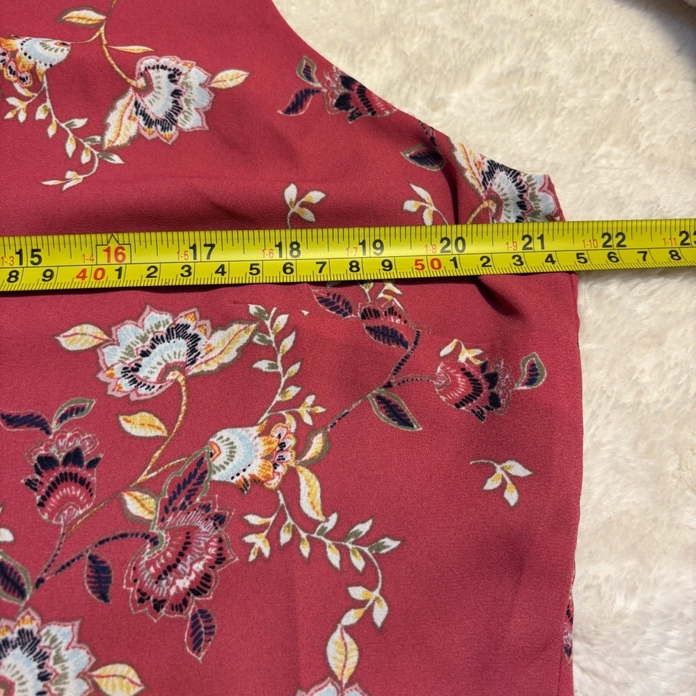 Sale! NEW Chico's Blouse 2 (Large/12) Pink Floral Sleeveless Reversible Tan Boho - Picture 14 of 15